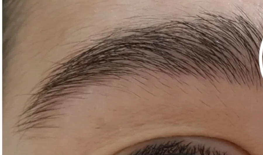 A mesma sobrancelha com mais volume depois de uma sessão